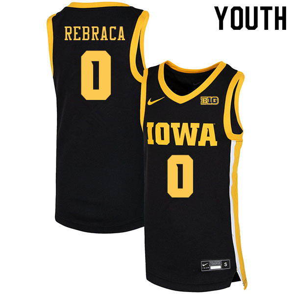 Youth #0 Filip Rebraca Iowa Hawkeyes College Basketball Jerseys Sale-Black - Click Image to Close